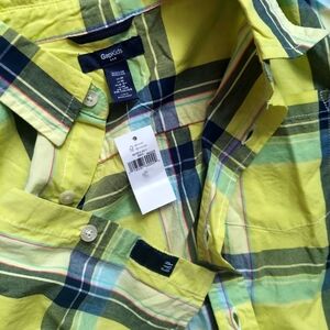 Boys GAP Button-Up Long Sleeve Dress Shirt Size Medium 8-9Y Youth Boy Yellow NWT